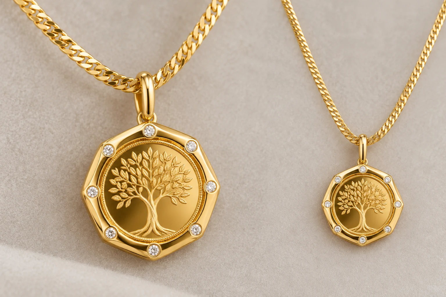 The new NURAVELI gold-tone tree-of-life pendant